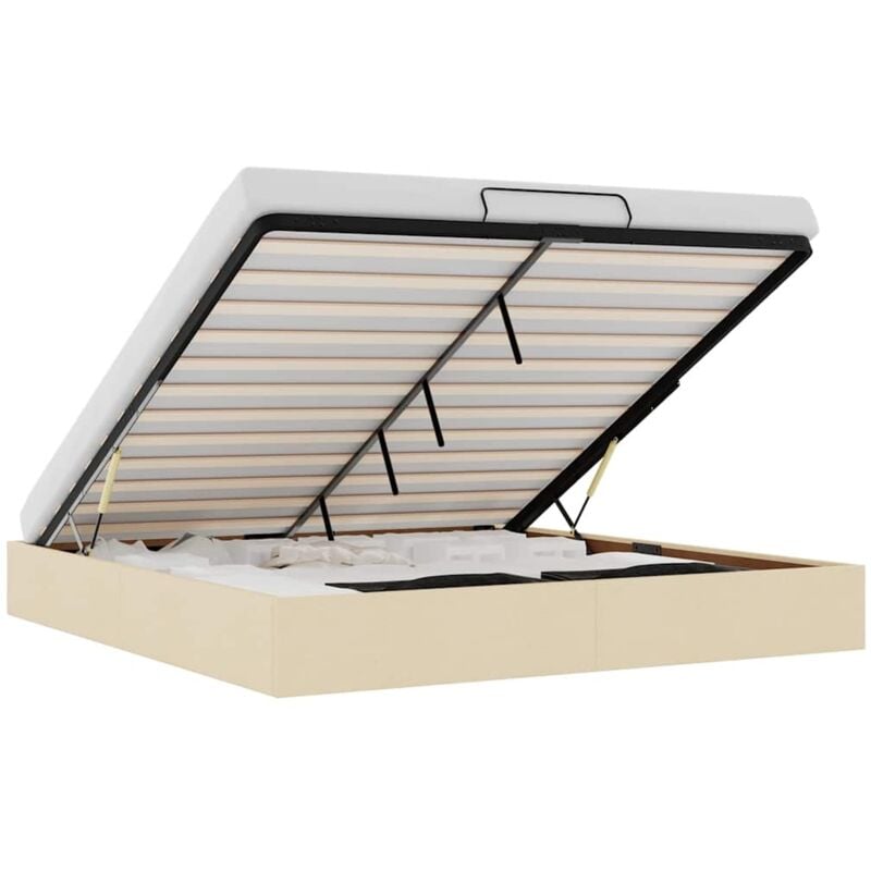 Vidaxl - Cadre de lit ottoman sans matelas crème 180x200 cm tissu