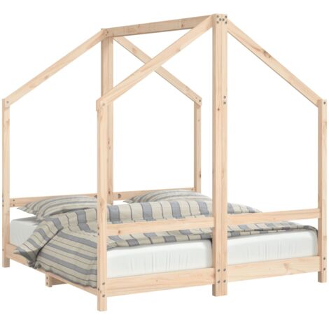 Cadre de lit pour enfant 2x(70x140) cm bois de pin massif