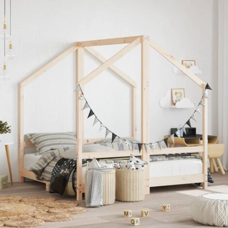Vidaxl – Cadre de lit enfant 70x140 cm – Bois de pin massif – Hauteur basse pour accès facile – Convient aux enfants de 18 mois à 4 ans