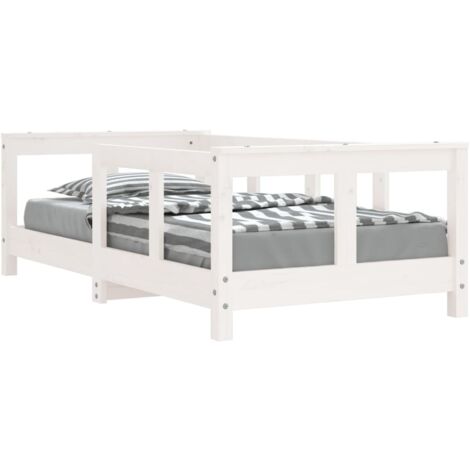 Cadre de lit pour enfant blanc 70x140 bois de pin massif