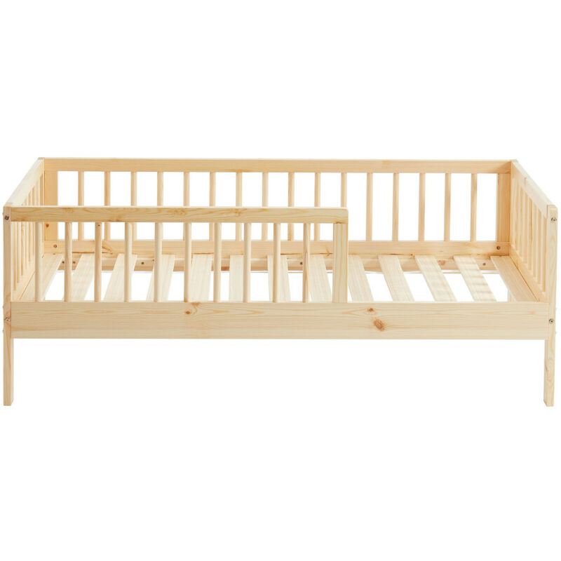 Cadre de lit pour enfant en bois massif 70x140cm - Sasha - Couleur - Bois clair