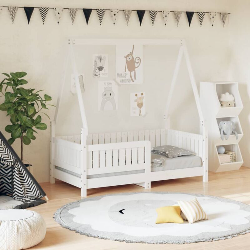 Vidaxl - Cadre de lit pour enfant blanc 70x140 cm bois de pin massif
