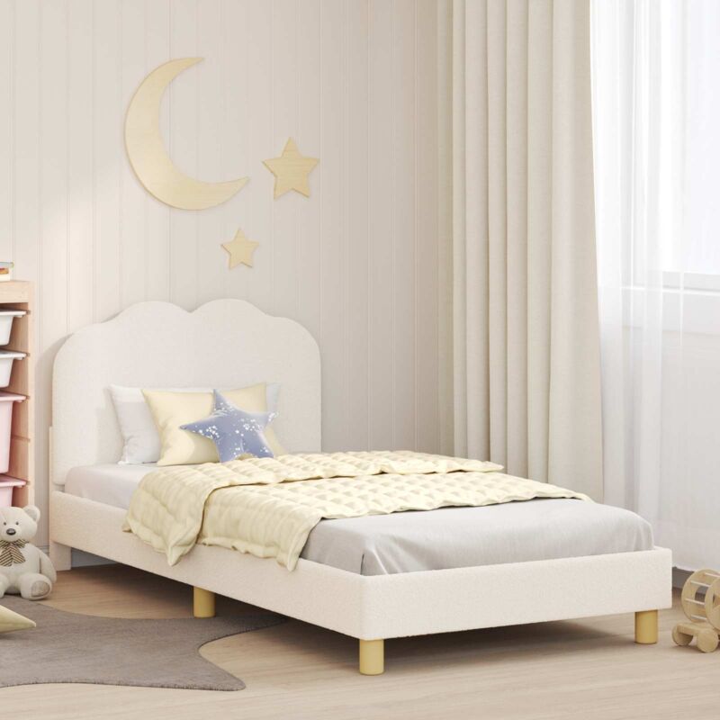 Cadre de lit pour enfants avec tête de lit Crème 90 x 200 cm vidaXL