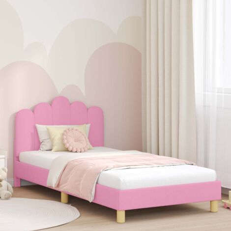 Cadre de lit pour enfants avec tête de lit Rose 90 x 200 cm vidaXL
