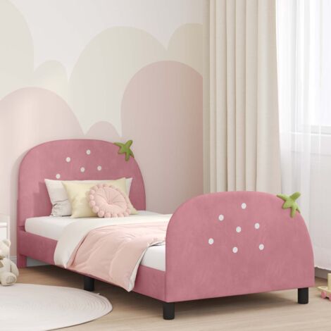 Cadre de lit pour enfants avec tête de lit Rose 90 x 200 cm vidaXL