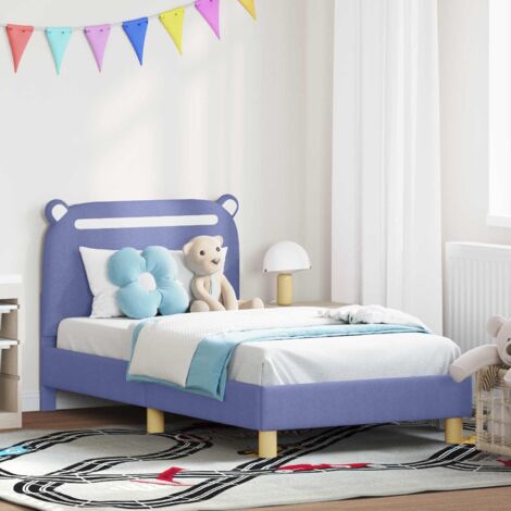 Cadre de lit pour enfants avec tête de lit-Structure de lit Bleu denim 631134