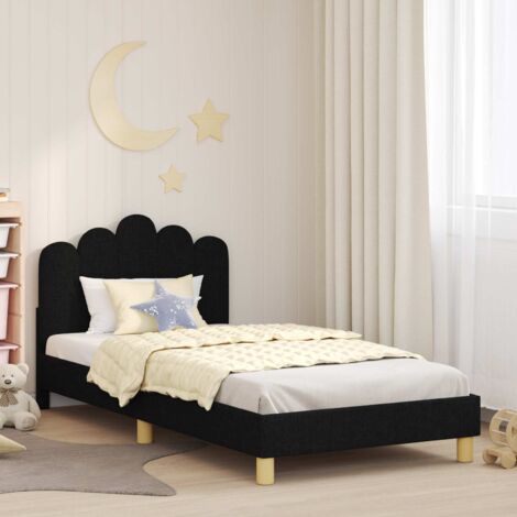 Cadre de lit pour enfants avec tête de lit-Structure de lit Noir 90 x 200 cm 466774