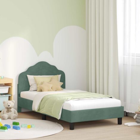 Cadre de lit pour enfants avec tête de lit-Structure de lit Vert Mer 80 x 160 cm 491211