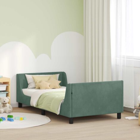 Cadre de lit pour enfants avec tête de lit-Structure de lit Vert Mer 80 x 200 cm 248095