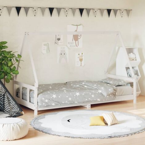 Cadre de lit pour enfants blanc 90x200 cm bois de pin massif vidaXL