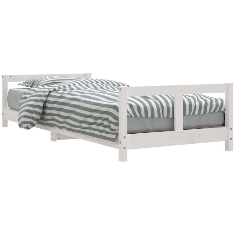 Cadre de lit pour enfants blanc 80x200 cm bois de pin massif - Vidaxl