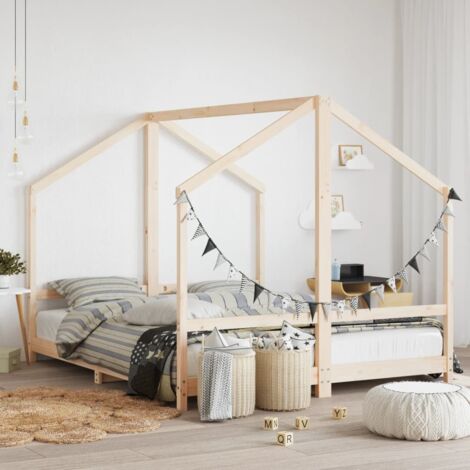 Cadre de lit pour enfants-Structure de lit d'enfant 2x(80x200) cm bois de pin massif 528350