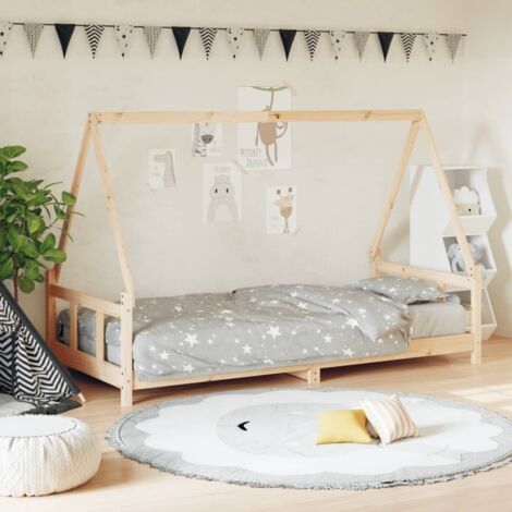 Cadre de lit pour enfants-Structure de lit d'enfant 90x200 cm bois de pin massif 389708