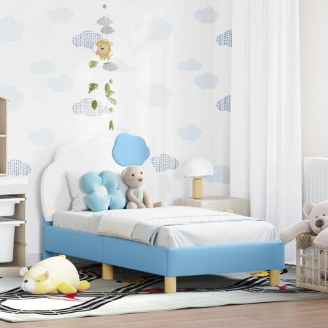 Cadre de lit pour tout-petit avec tête de lit-Structure de lit Bleu 70 x 140 cm 226625