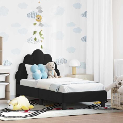 Cadre de lit pour tout-petit avec tête de lit-Structure de lit Noir 70 x 140 cm 402639