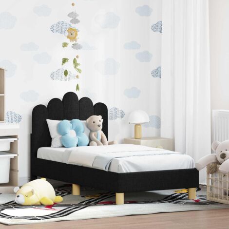 Cadre de lit pour tout-petit avec tête de lit-Structure de lit Noir 70 x 140 cm 990784