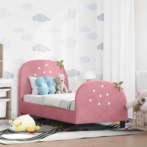 Cadre de lit pour tout-petit avec tête de lit-Structure de lit Rose 70 x 140 cm 149524