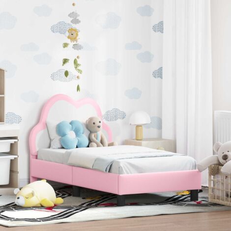 Cadre de lit pour tout-petit avec tête de lit-Structure de lit Rose 70 x 140 cm 403551