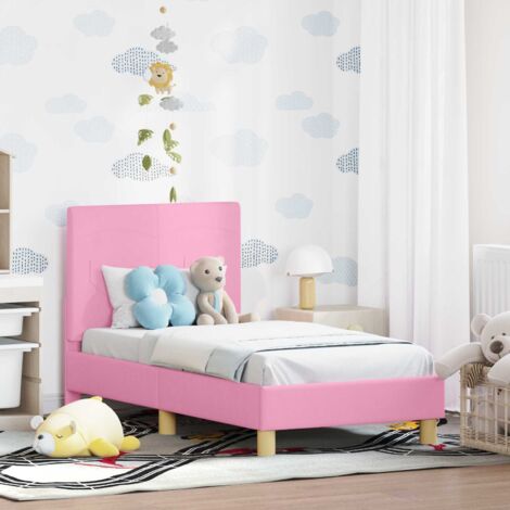 Cadre de lit pour tout-petit avec tête de lit-Structure de lit Rose 70 x 140 cm 458634