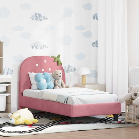 Cadre de lit pour tout-petit avec tête de lit-Structure de lit Rose 70 x 140 cm 820302