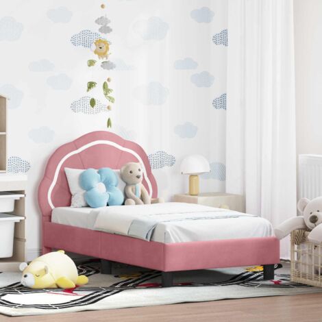 Cadre de lit pour tout-petit avec tête de lit-Structure de lit Rose 70 x 140 cm 994053