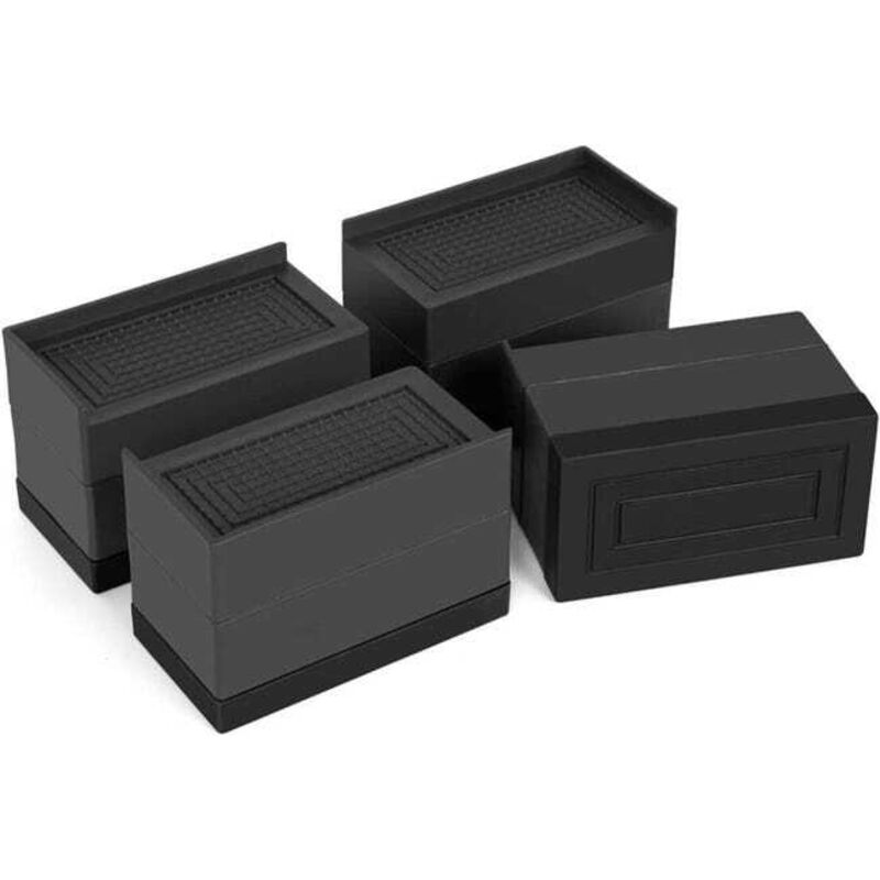 Cadre de lit rectangulaire, rehausseur de pieds de meubles pour lits, bureaux, canapés et tables, 11,5 x 6 x 7,5 cm, 4 pièces