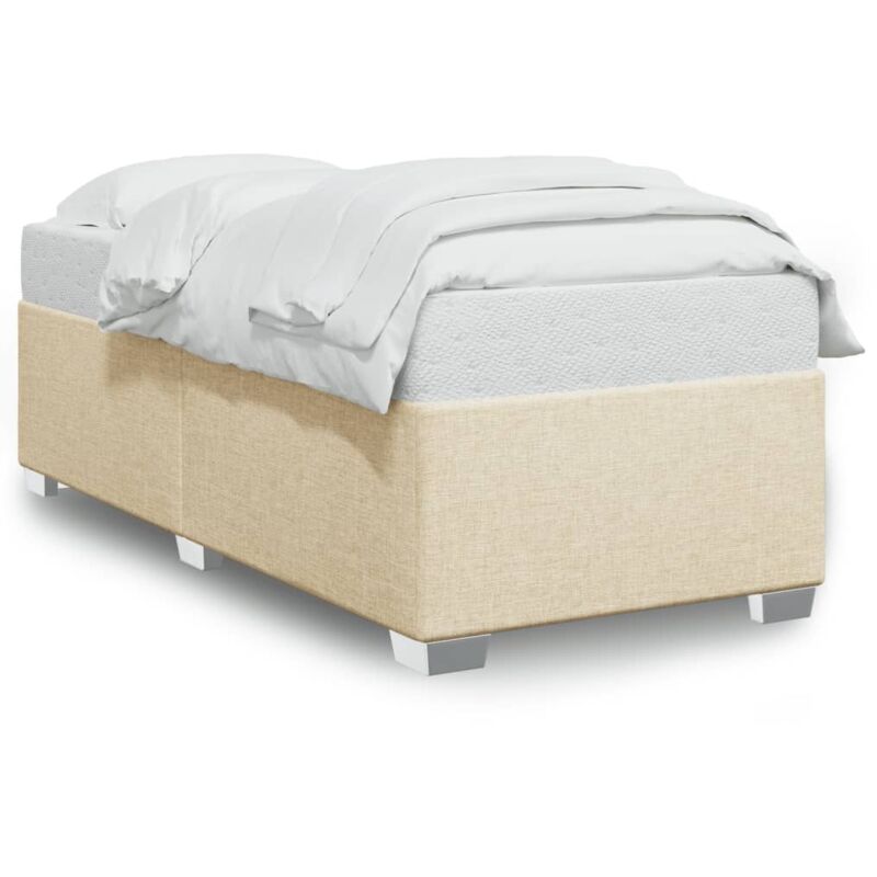 Cadre de lit Crème 90 x 200 cm Tissu