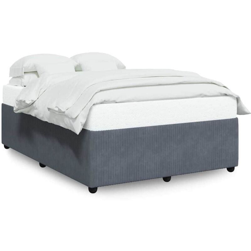 Cadre de lit Gris foncé 160 x 200 cm Velours - Vidaxl