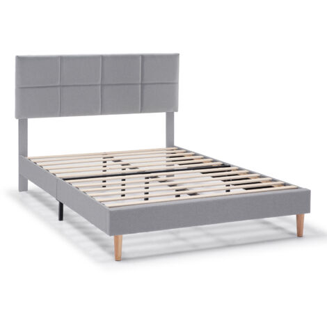 Cadre de lit rembourré Silvi 30 cm, 150x190 cm, Gris clair