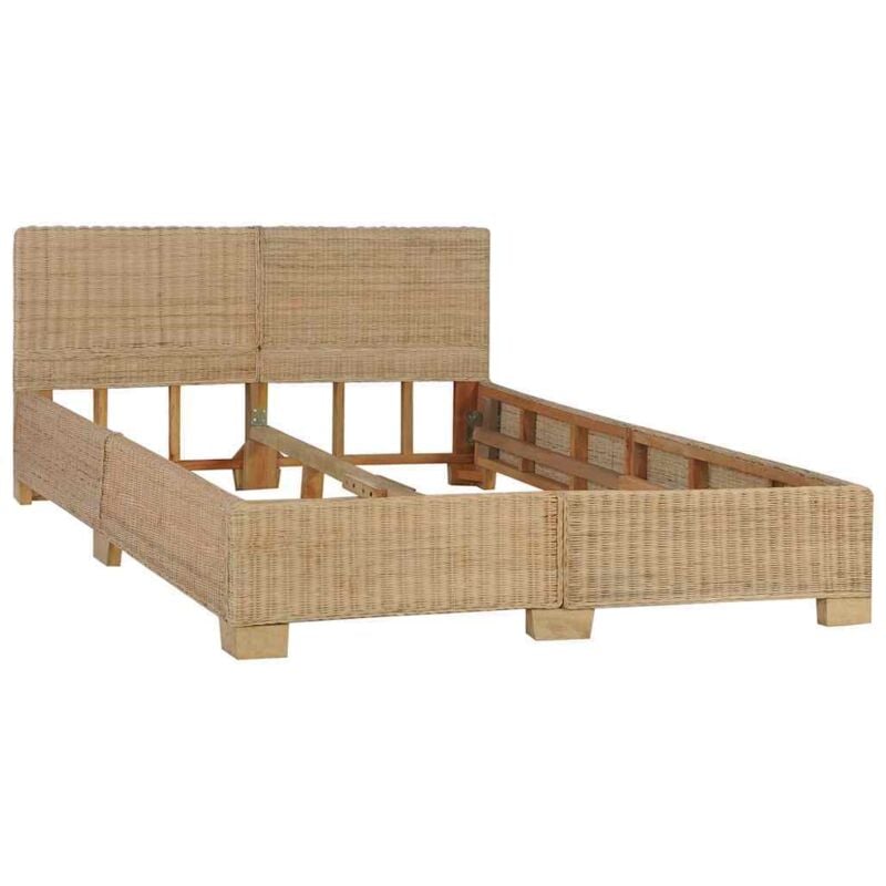 Vidaxl - Cadre de lit tissé à la main avec tête de lit 140x200 cm rotin