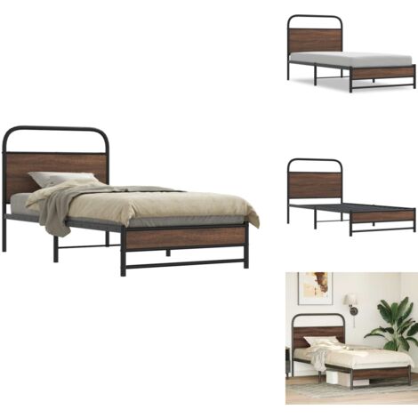 Cadre de lit sans matelas 100x190 cm chêne marron - Cadre De Lit - Cadres De Lit - Meuble De Chambre À Coucher - Lit