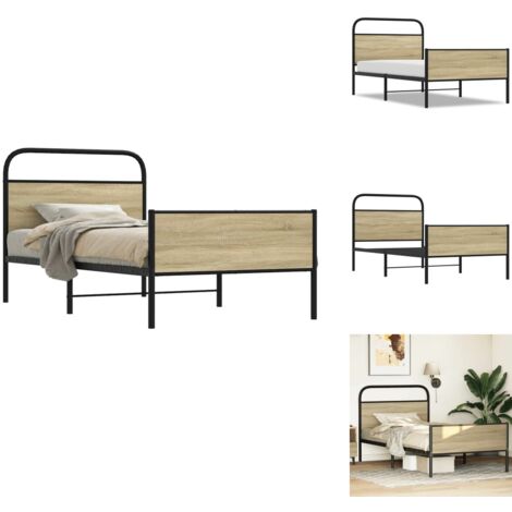 Cadre de lit sans matelas 100x190 cm chêne sonoma - Cadre De Lit - Cadres De Lit - Meuble De Chambre À Coucher - Lit
