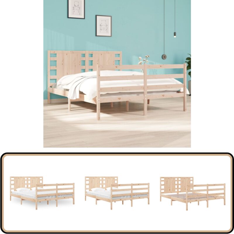 Vidaxl - Cadre de lit sans matelas 120x190 cm bois de pin massif - Cadre De Lit - Lit En Bois - Lit Design - Lit Double - Tête De Lit Rembourrée