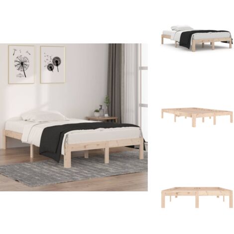 Cadre de lit sans matelas 120x190 cm - Cadre De Lit - Lit En Bois - Lit Double - Meuble Chambre - Design Moderne