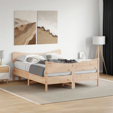 Cadre de lit sans matelas 135x190 cm bois de pin massif vidaXL