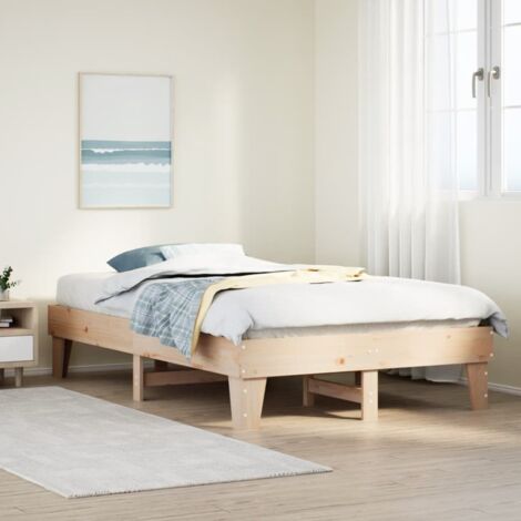 Cadre de lit sans matelas 135x190 cm bois de pin massif vidaXL