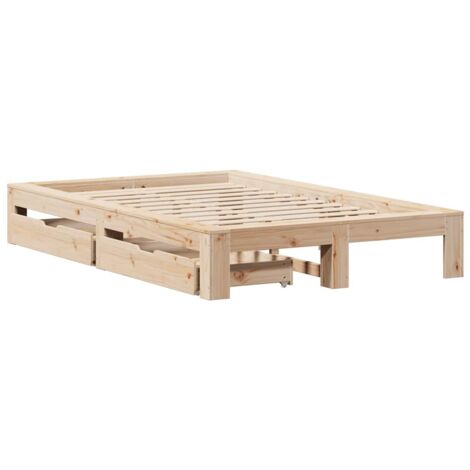 Cadre de lit sans matelas 135x190 cm bois de pin massif vidaXL
