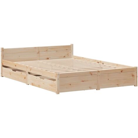 Cadre de lit sans matelas 135x190 cm bois de pin massif vidaXL