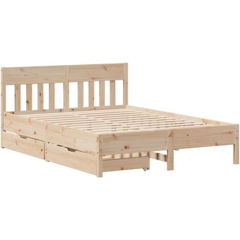 Cadre de lit sans matelas 135x190 cm bois de pin massif vidaXL