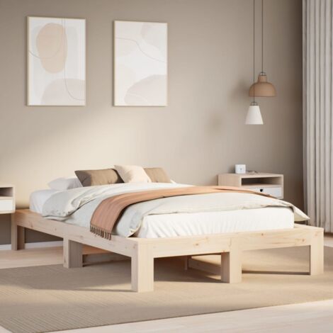 Cadre de lit sans matelas 135x190 cm bois de pin massif vidaXL