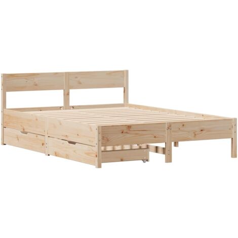 Cadre de lit sans matelas 135x190 cm bois de pin massif vidaXL