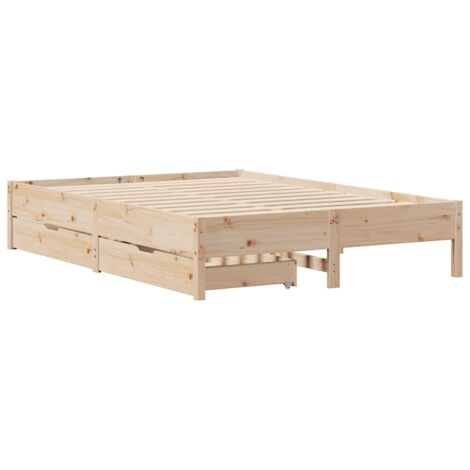 Cadre de lit sans matelas 135x190 cm bois de pin massif vidaXL