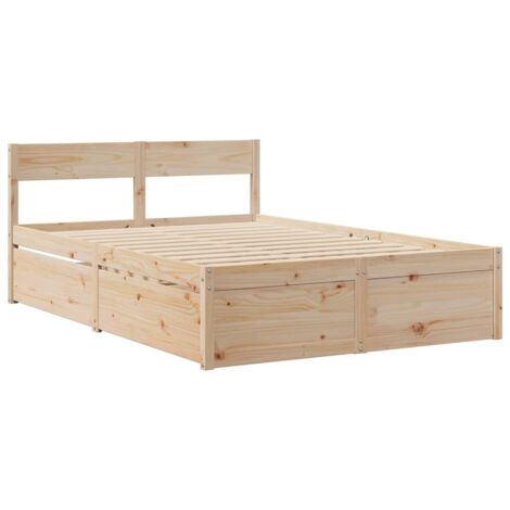 Cadre de lit sans matelas 135x190 cm bois de pin massif vidaXL