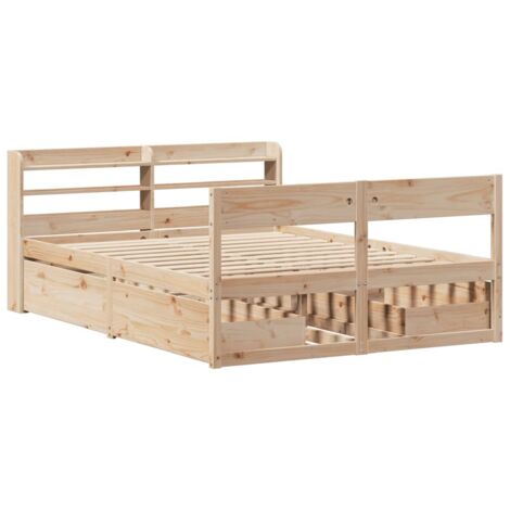 Cadre de lit sans matelas 135x190 cm bois de pin massif vidaXL