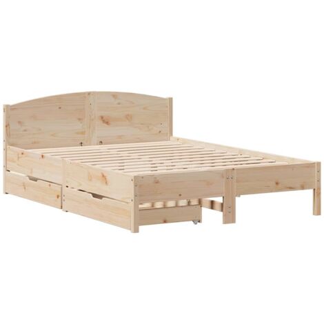 Cadre de lit sans matelas 135x190 cm bois de pin massif vidaXL