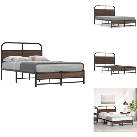 Cadre de lit sans matelas 135x190 cm chêne marron - Cadre De Lit - Cadres De Lit - Meuble De Chambre À Coucher - Lit