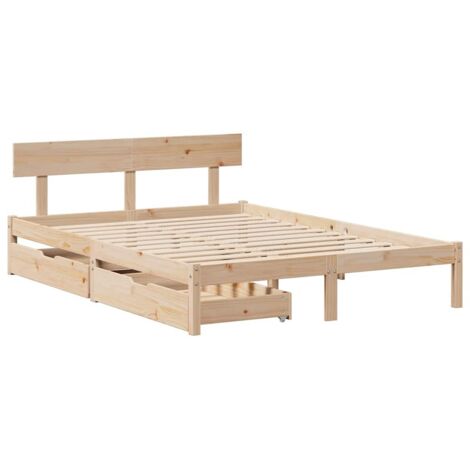 Cadre de lit sans matelas 140x190 cm bois de pin massif vidaXL
