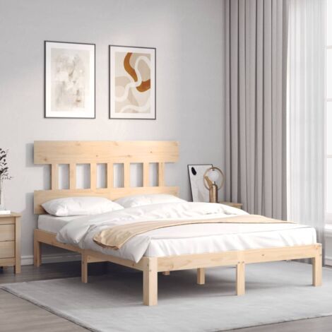 Cadre de lit sans matelas 140x190 cm bois de pin massif vidaXL