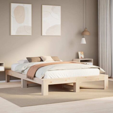 Cadre de lit sans matelas 140x200 cm bois massif de pin vidaXL