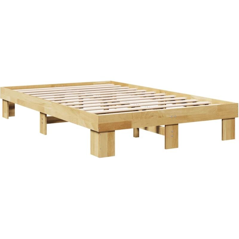 Cadre de lit sans matelas 120x190 cm bois massif de chêne Vidaxl
